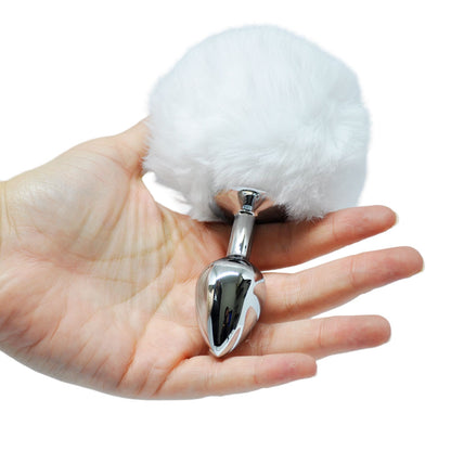 Plug Anal em Metal com Pompom - P