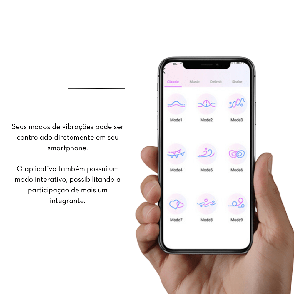 Cápsula vibratória em formato de peixe por aplicativo - Rosa