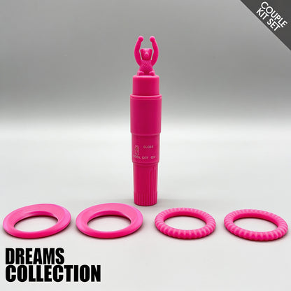 Kit com 1 Vibrador e 4 Anéis Penianos - Dreams Collection Nanma