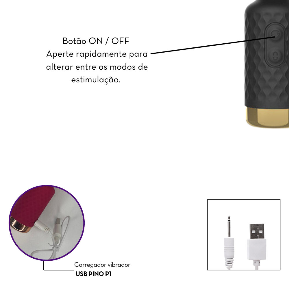 Mini Massageador Varinha Mágica com Toque Aveludado