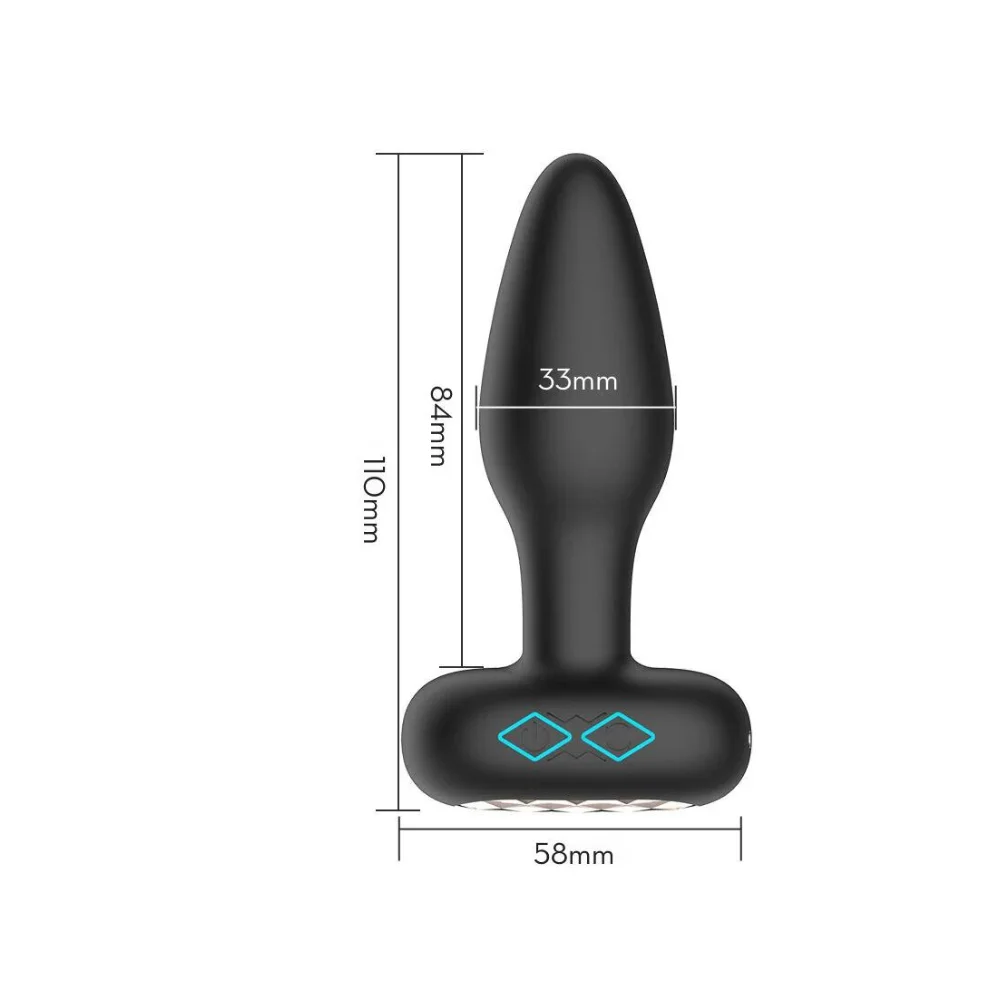 Plug anal vibratório por aplicativo em silicone com rotação 360°