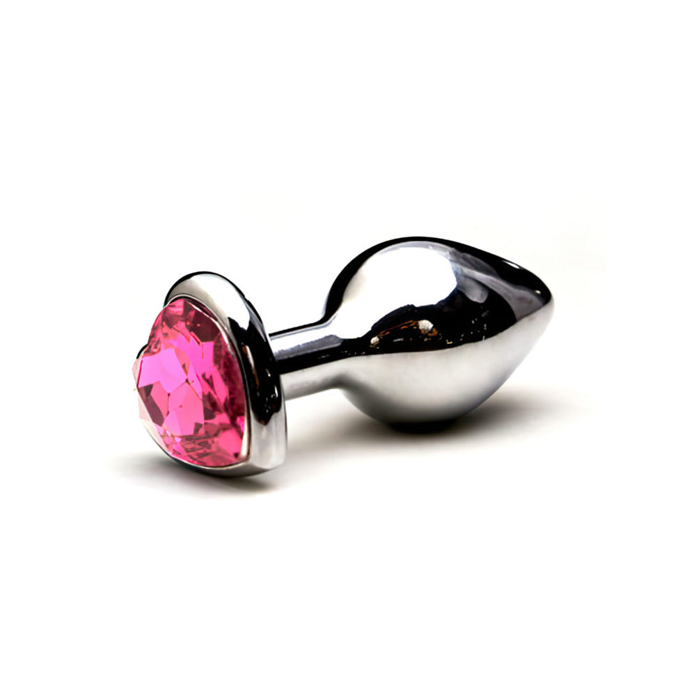 Plug anal de metal, com base coração
