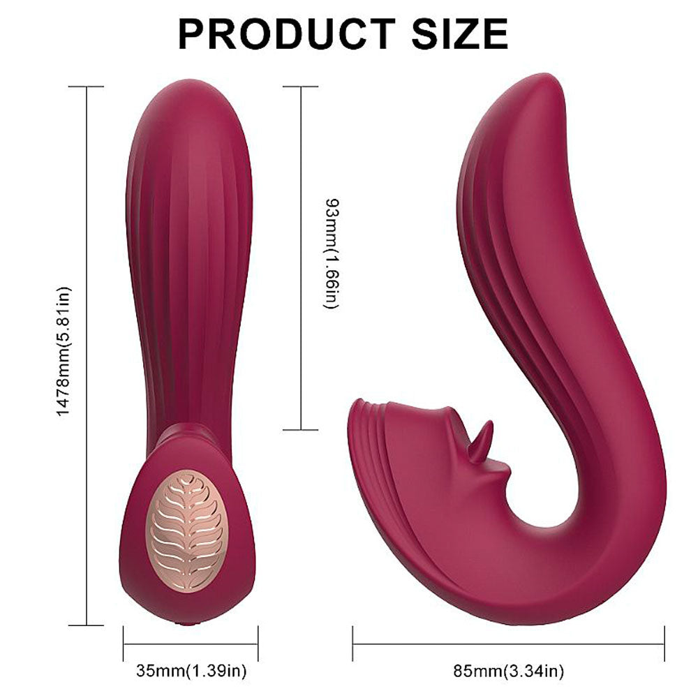 Vibrador de Ponto G e Clitóris com Língua - Velvet Kiss - S-Hande