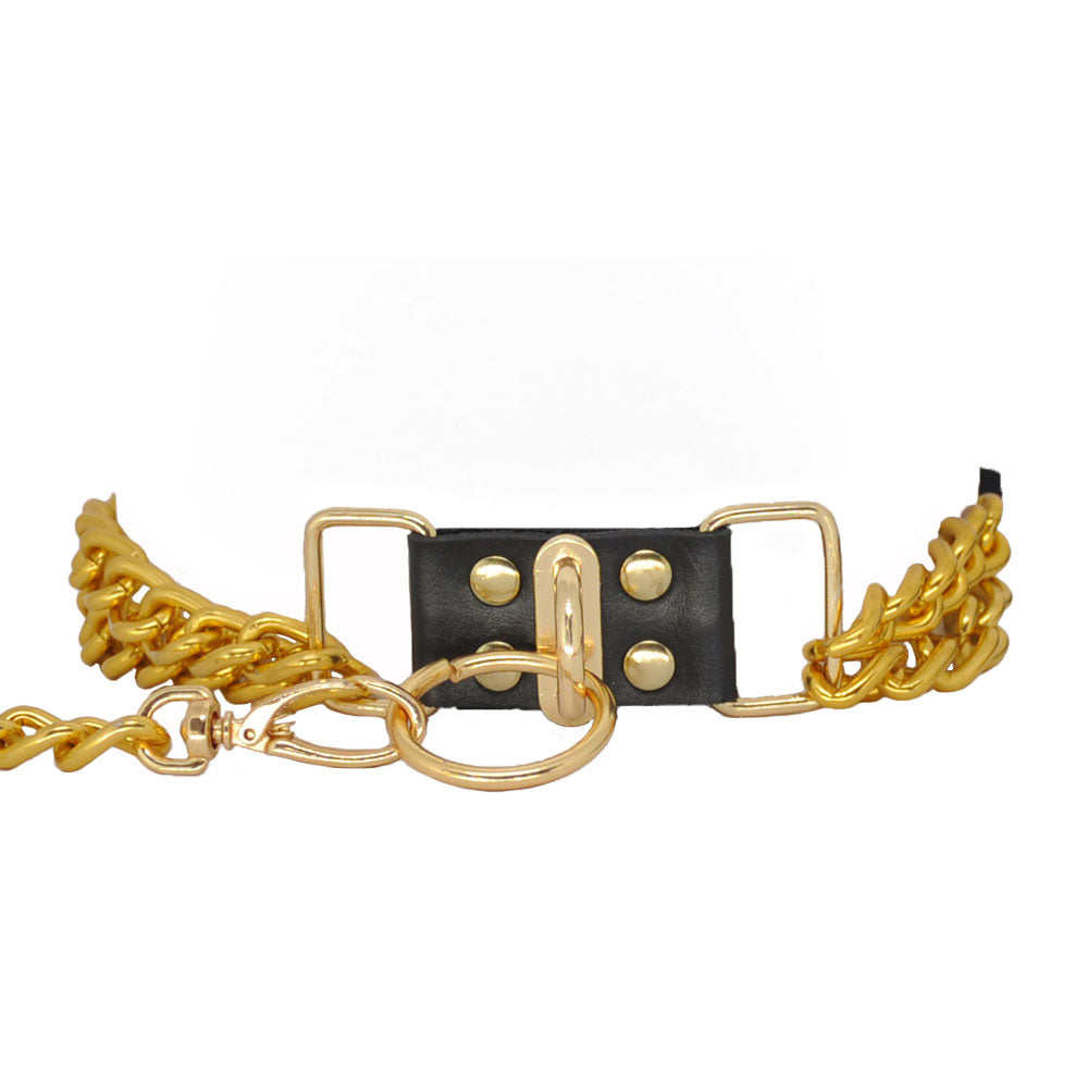 Gargantilha com Guia e Corrente Dourada