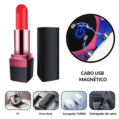 Vibrador em formato de batom