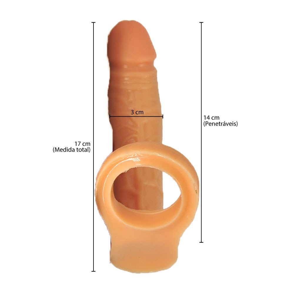 Anel Companheiro Modelo Longo com Vibrador 17 cm x 3 cm