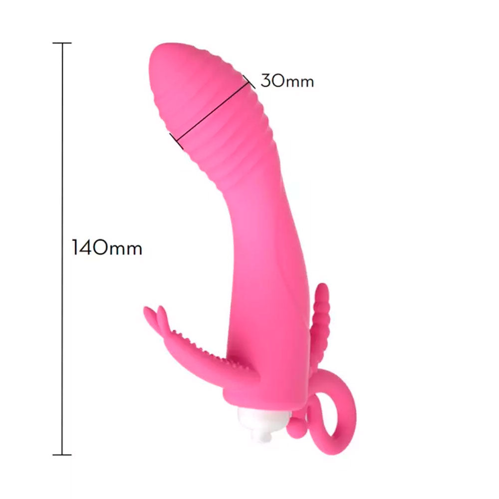 Mini Vibrador para Ponto G Tripla Estimulação Bullet com Capa