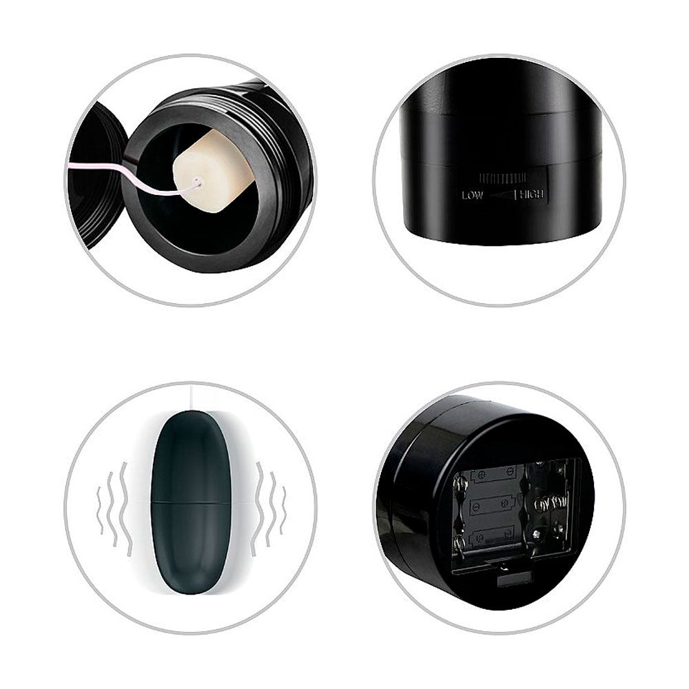 Masturbador Ânus Cyberskin com Vibrador Formato de Lanterna