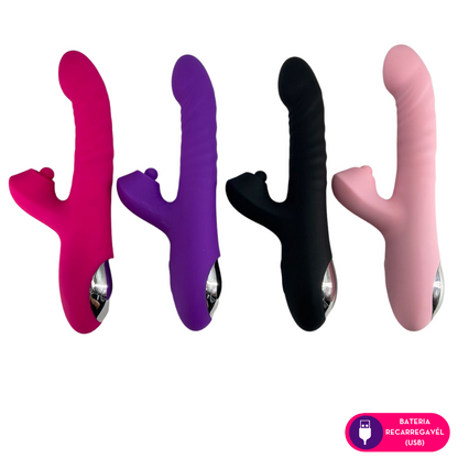 Vibrador ponto G com estimulador clitoriano