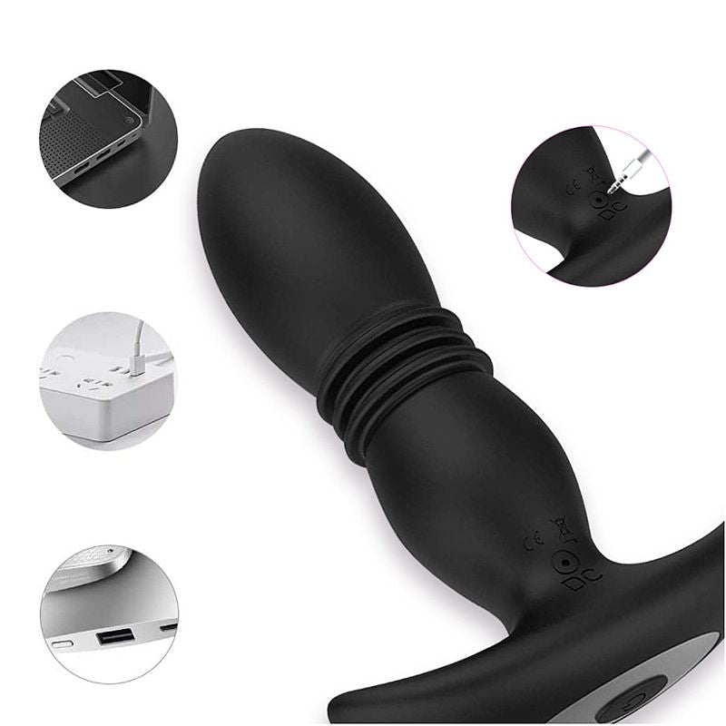 Plug Anal com vibrador e vai e vem