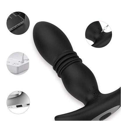Plug Anal com vibrador e vai e vem