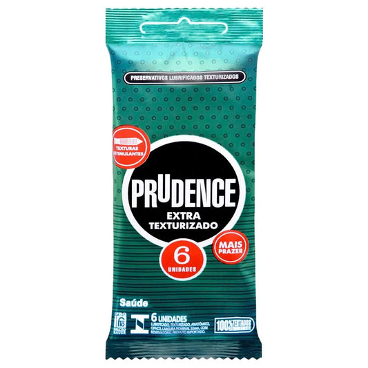 Preservativo Extra Texturizado Prudence com 6 Unidades