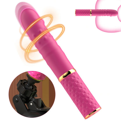 Mini Vibrador Vai e Vem com Ventosa Super Macio Controlado por Aplicativo - Pink