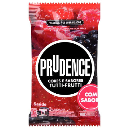 Preservativo Tutti Frutti Prudence com 3 Unidades
