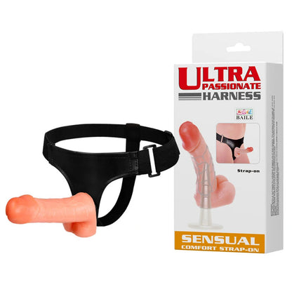 Cinta Peniana Reforçada com Pênis Realístico em Silicone 18,5 x 4 cm
