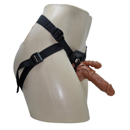 Cinta Peniana Prótese em Silicone e Estimulador de Clitóris com Vibro- Mars Dildo