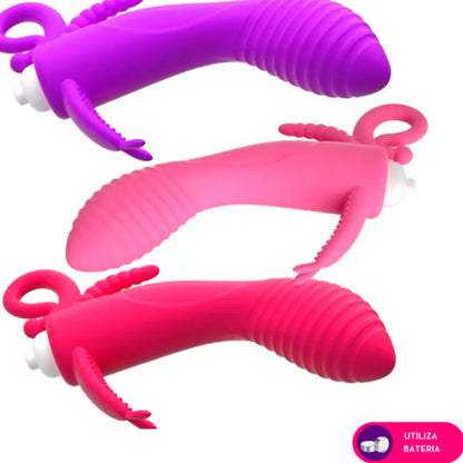 Mini Vibrador para Ponto G Tripla Estimulação Bullet com Capa