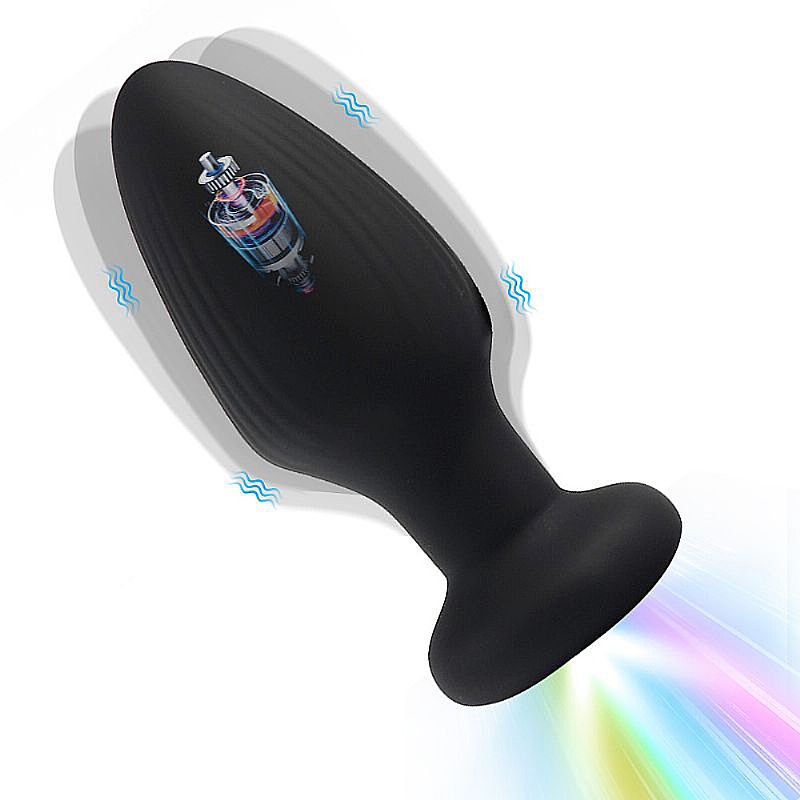 Plug Anal em Silicone com Rotação e Luz de Led - Recarregável e App - 9,6x3,6