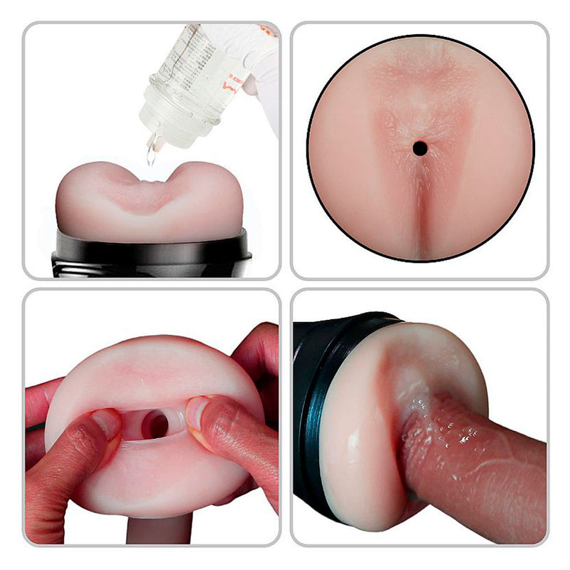 Masturbador Ânus Cyberskin com Vibrador Formato de Lanterna