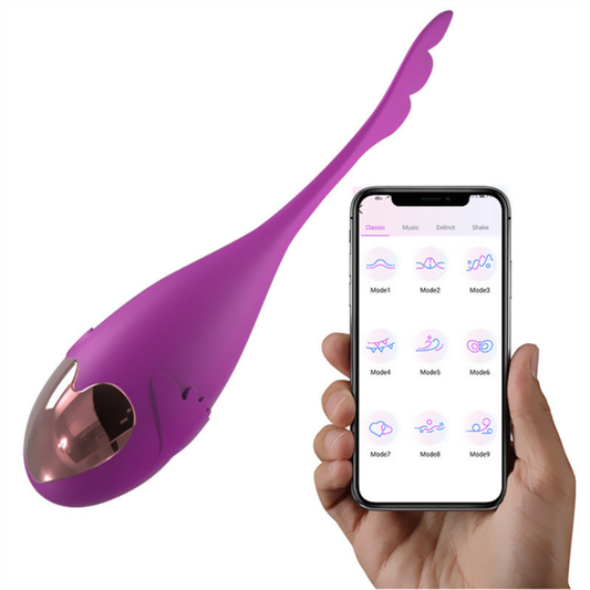 Cápsula vibratória em formato de peixe por aplicativo - Rosa