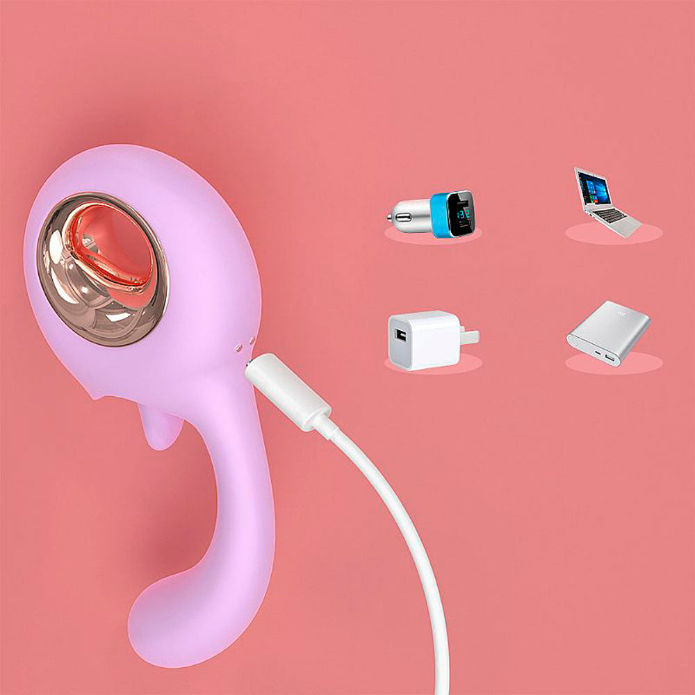 Vibrador de Ponto G com Língua Estimuladora - Woo - S-hande