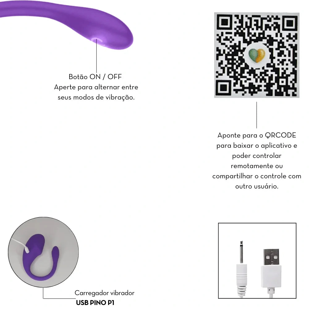 Vibrador em Formato de Glande por Aplicativo