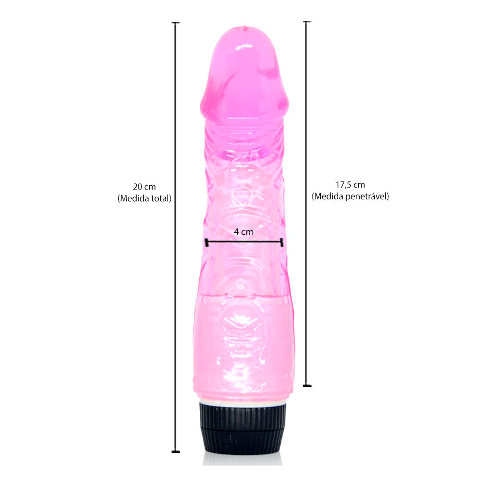 Prótese Peniana Realística com Vibro e Glande Saliente 19 x 4 cm