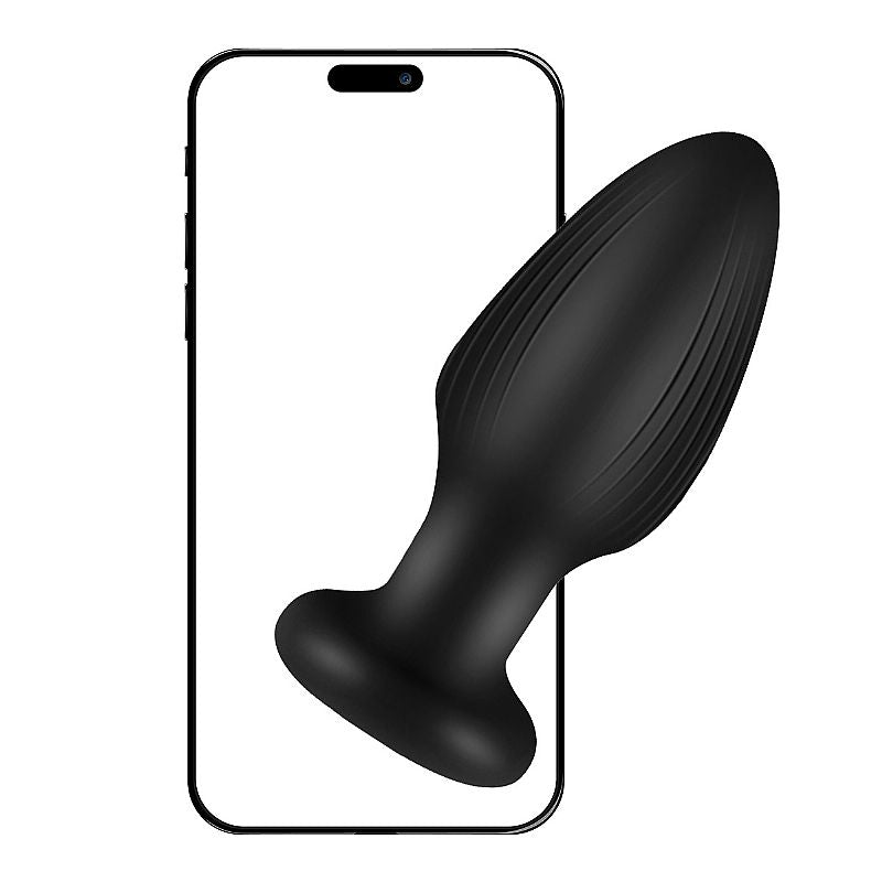 Plug Anal em Silicone com Rotação e Luz de Led - Recarregável e App - 9,6x3,6