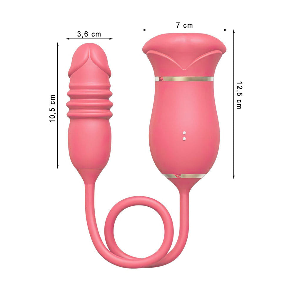 Vibrador Duplo Flexível Simulador de Sexo Oral e Vai e Vem