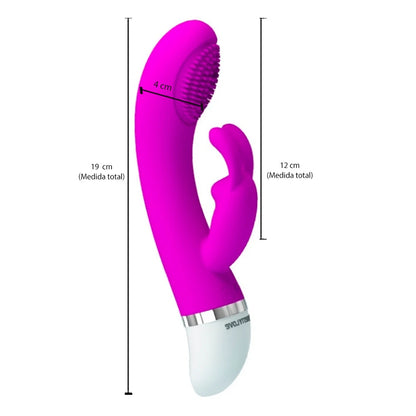 Vibrador Rabbit com Estimulador de Clitóris e Microcerdas - Pretty Love Christ