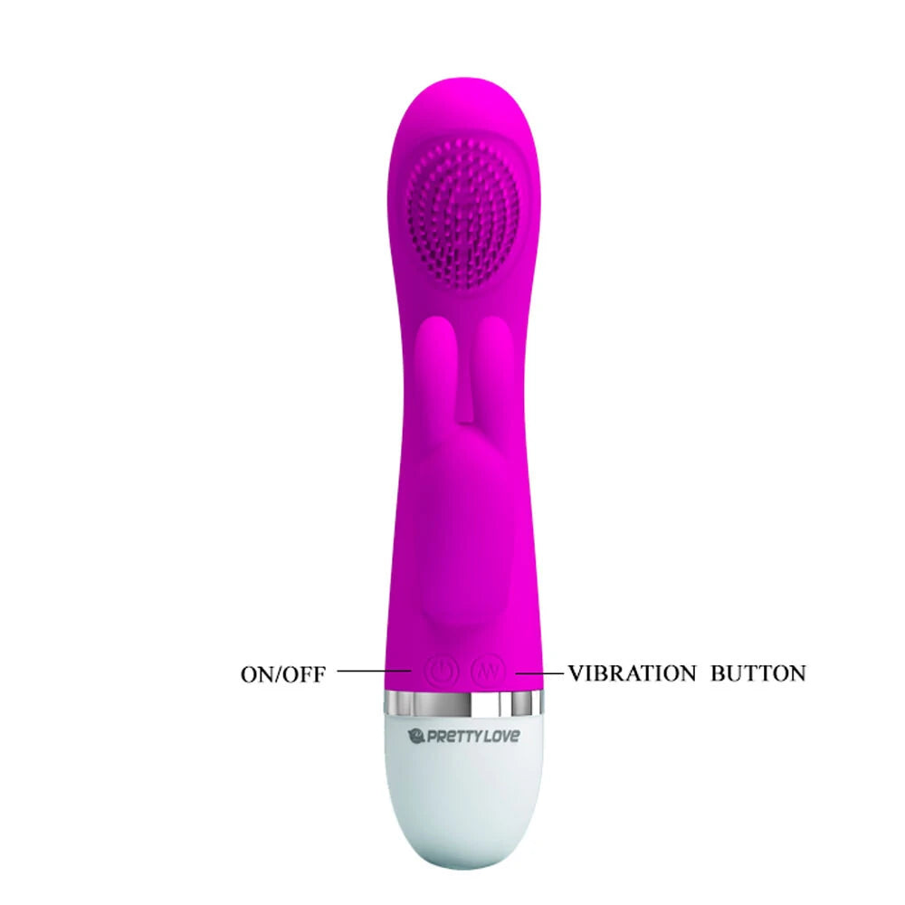 Vibrador Rabbit com Estimulador de Clitóris e Microcerdas - Pretty Love Christ