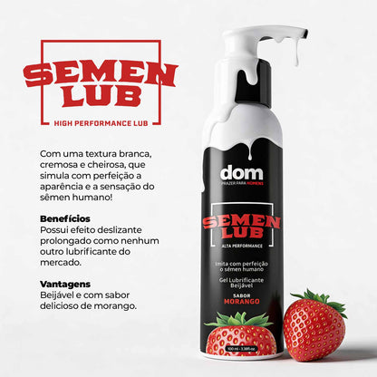 Semen Lub Morango - Gel Lubrificante Beijável Que Imita o Semen Humano