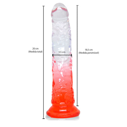 Prótese Peniana Silicone Transparente com Ventosa