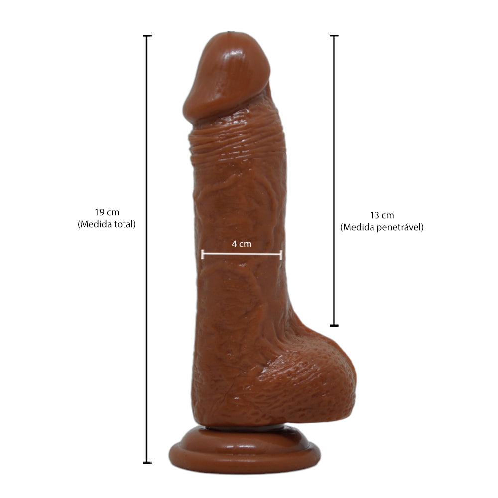 Cinta Peniana Prótese em Silicone e Estimulador de Clitóris com Vibro- Mars Dildo