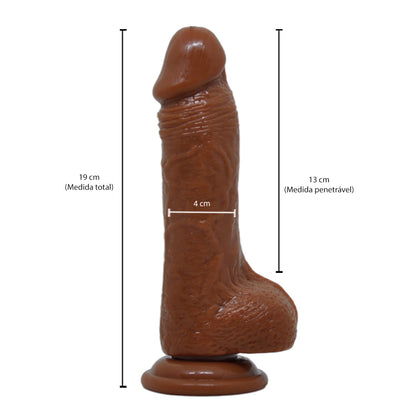 Cinta Peniana Prótese em Silicone e Estimulador de Clitóris com Vibro- Mars Dildo