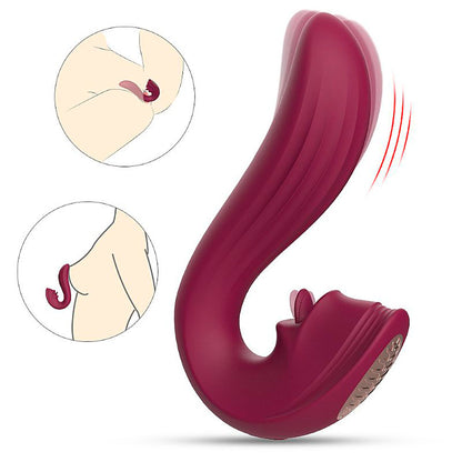 Vibrador de Ponto G e Clitóris com Língua - Velvet Kiss - S-Hande