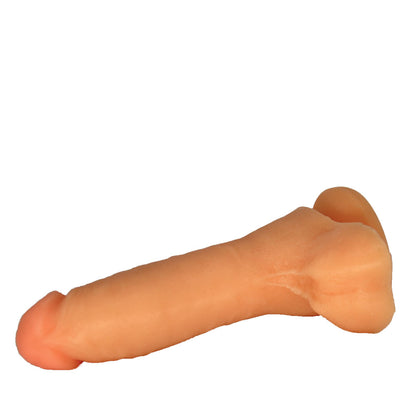 Prótese Hotsex em Cyberskin com Ventosa e Escroto Pele 15 cm x 3,5 cm