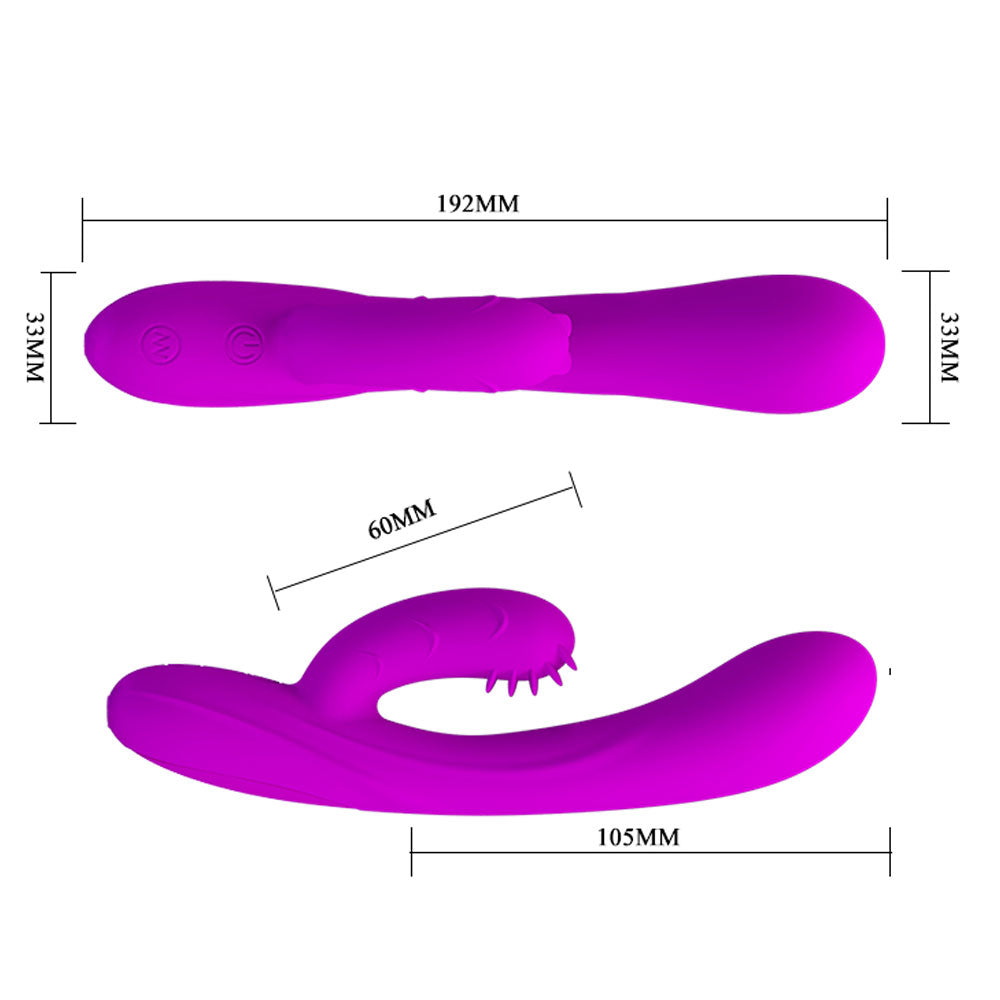 Vibrador com Estimulador Clitoriano e Saliências Pretty Love Harry