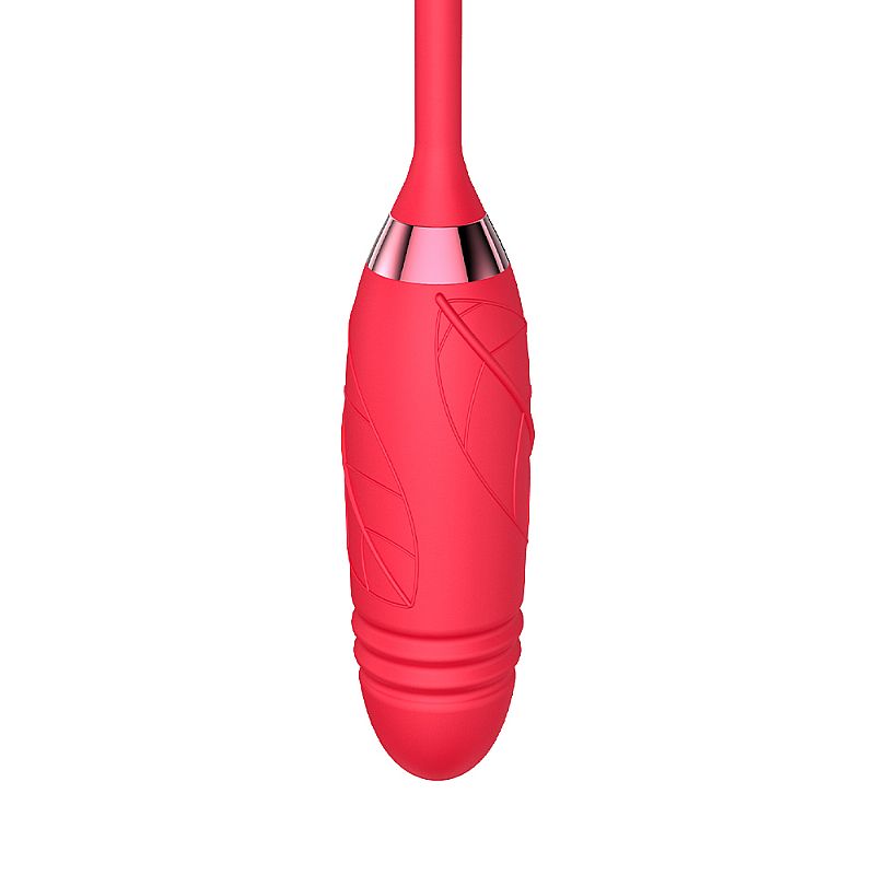 Vibrador de Ponto G e Clitóris com Vai e vem Formato de Rosa