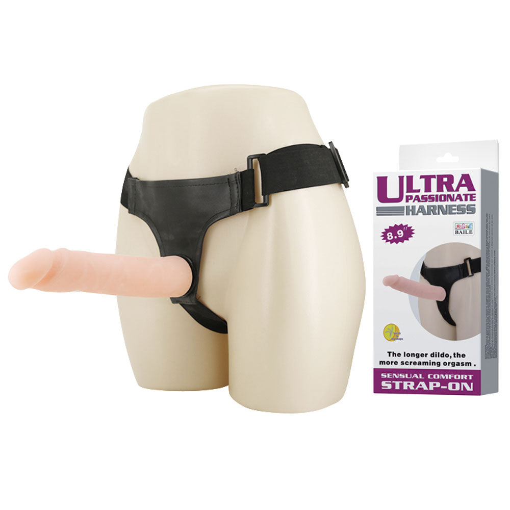 Cinta em Elastano com Pênis Articulável em Cyberskin Ultra Passionate Harness 22 cm x 4,5 cm