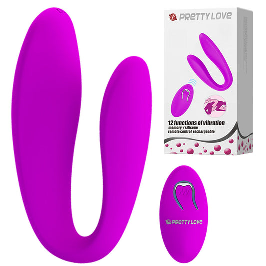 Vibrador Para Casal com 12 Modos de Vibração e Controle Wireless 10 x 5,5 cm - Pretty Love Letitia