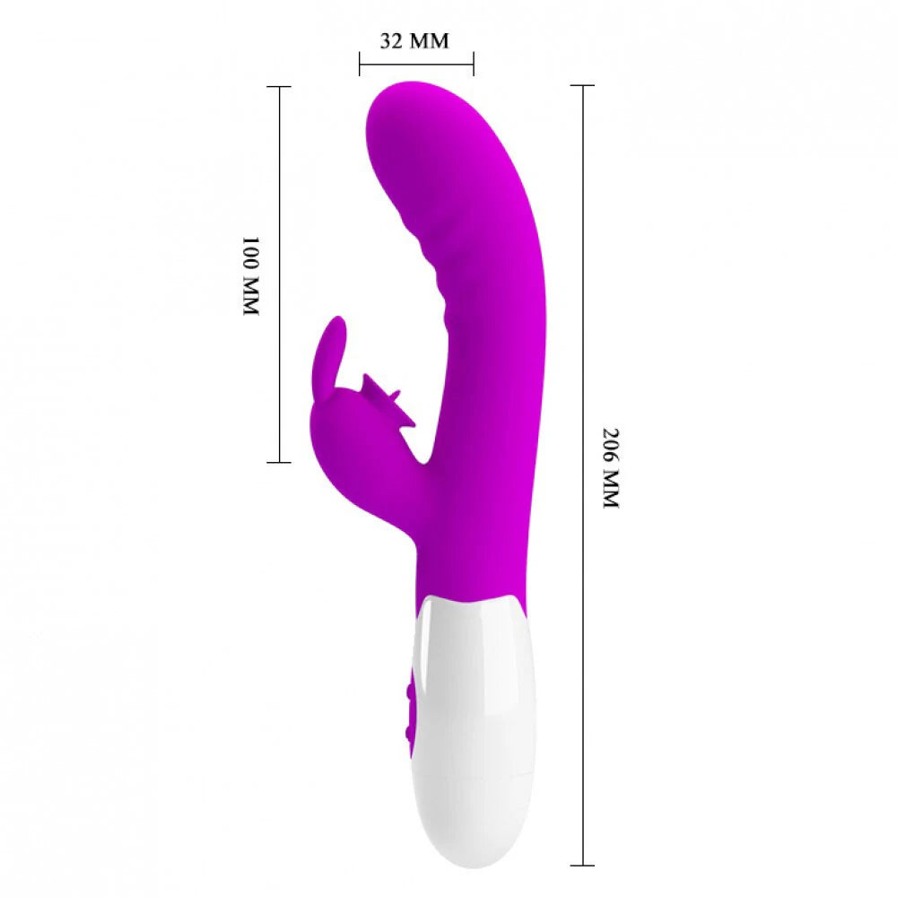 Vibrador com Estimulador de Ponto G e Simulador de Sexo Oral - Pretty Love Cerberus