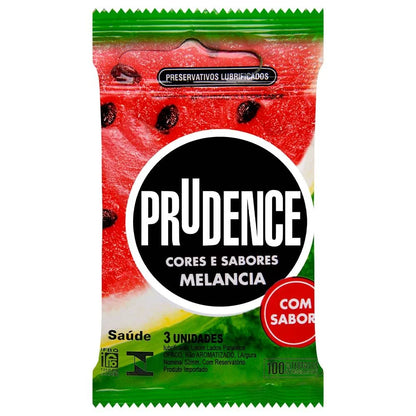 Preservativo Melancia Prudence com 3 Unidades