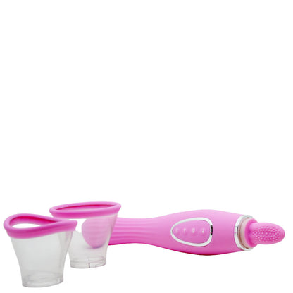 Vibrador Duplo com Penetrador Vaginal e Simulador de Sexo Oral