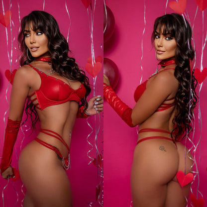 Conjunto Sensual Doce Fuego com Corrente - Universo Feminino