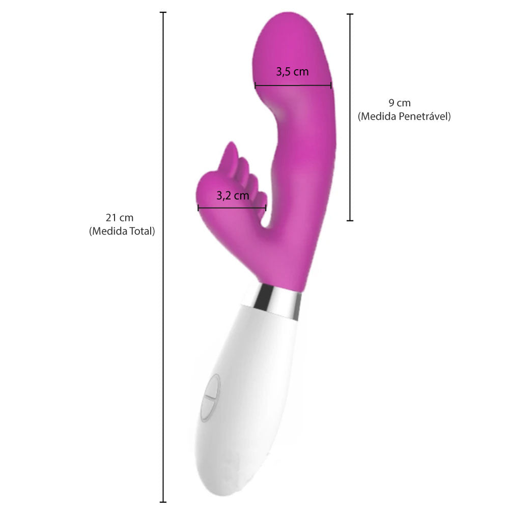 Vibrador Duplo Escalonado Aron com 10 Velocidades 21 cm x 4,3 cm