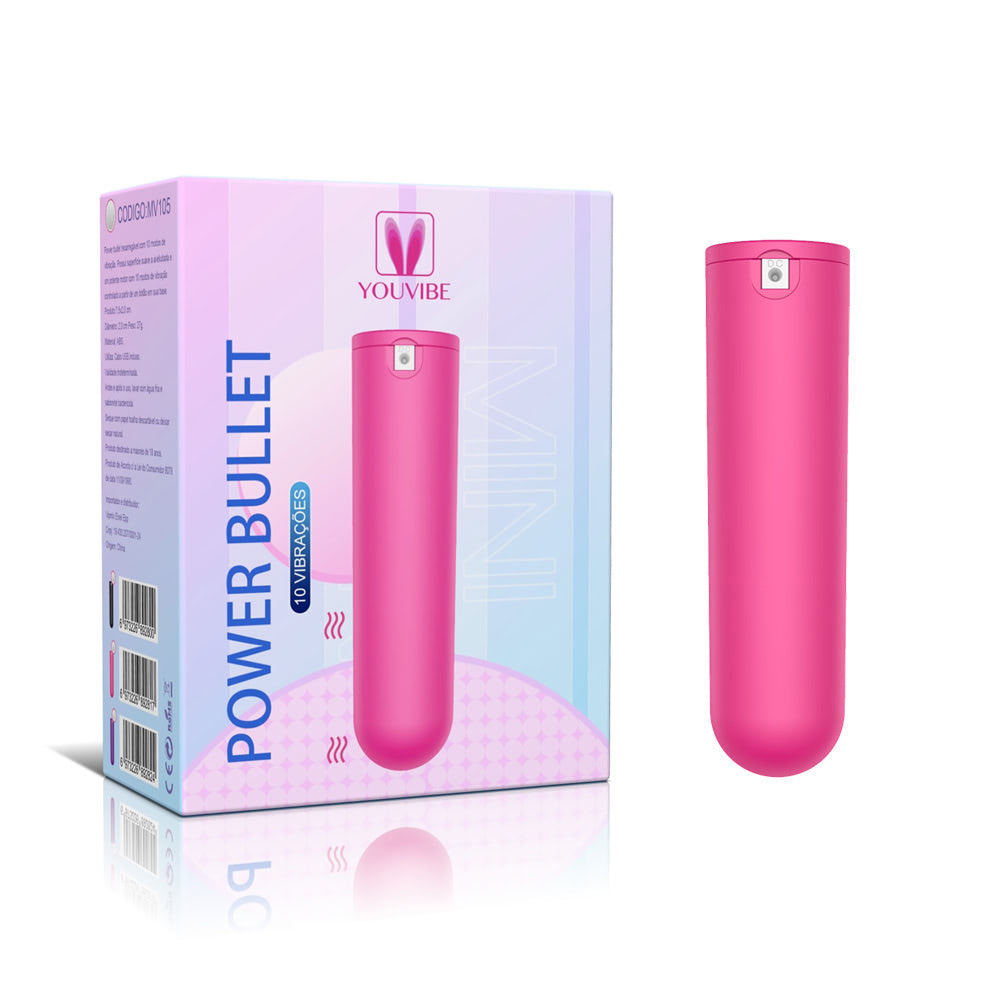 Vibrador Bullet Recarregável com 10 modos de Vibração - Power Bullet