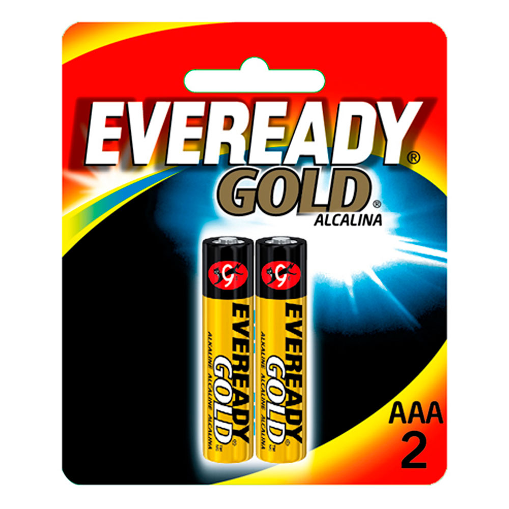 Pilhas AAA Alcalinas Eveready Gold - 2 Unidades