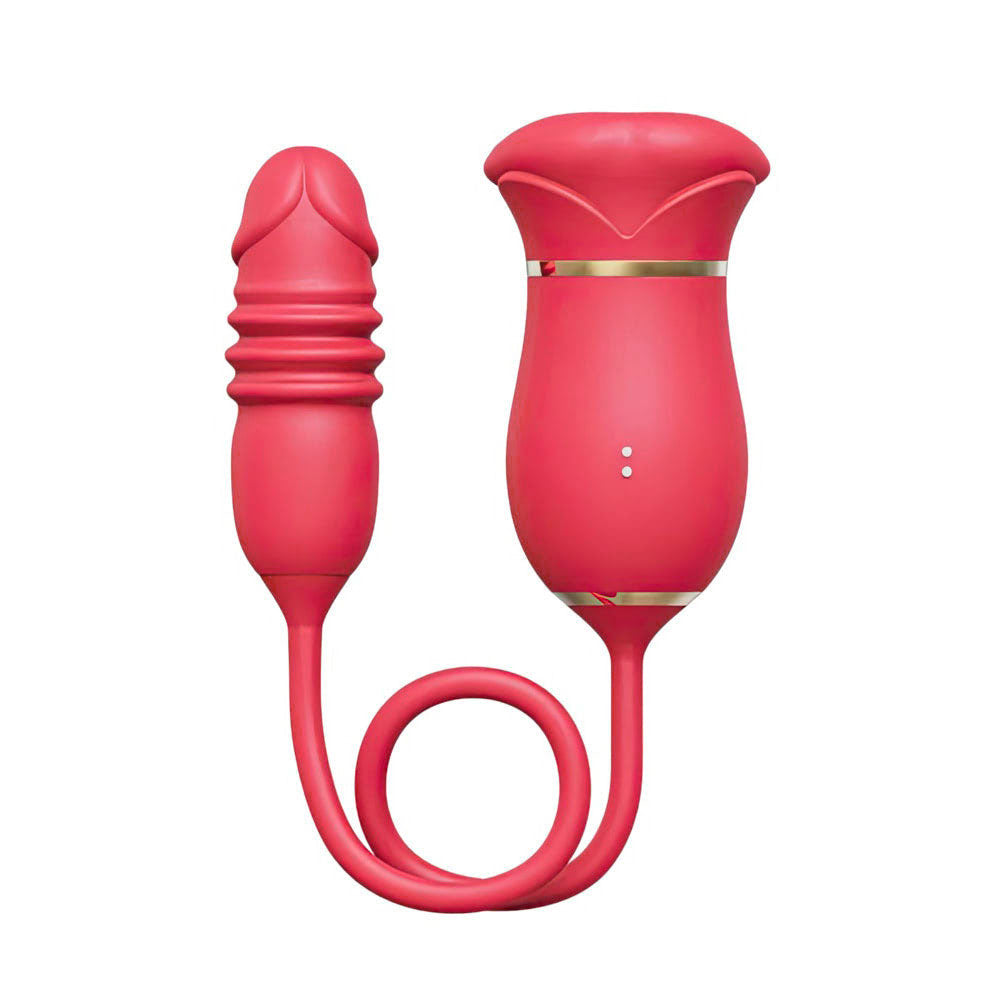 Vibrador Duplo Flexível Simulador de Sexo Oral e Vai e Vem