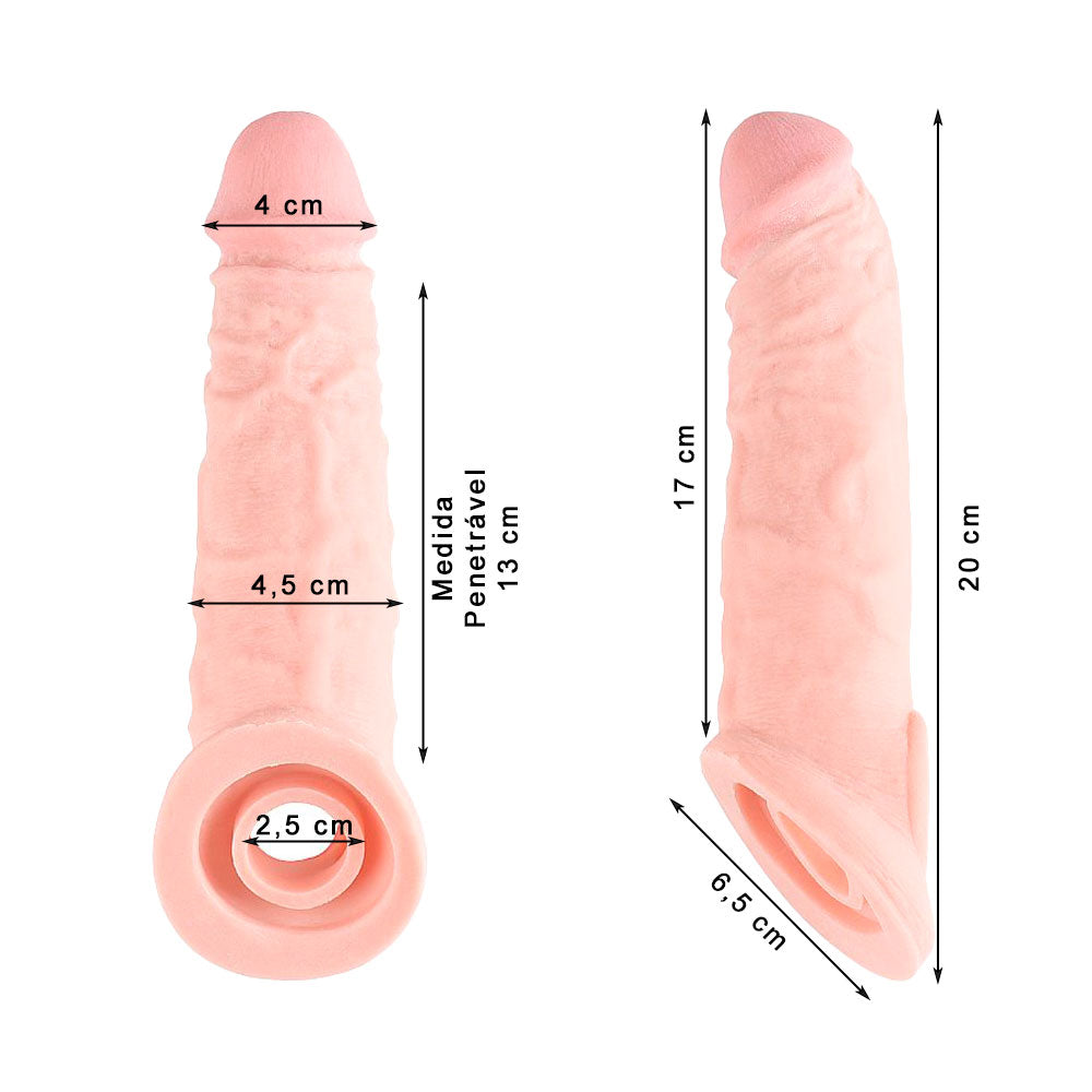 Capa Peniana Extensora com Anel de Escroto - 20,0 x 3,9 cm